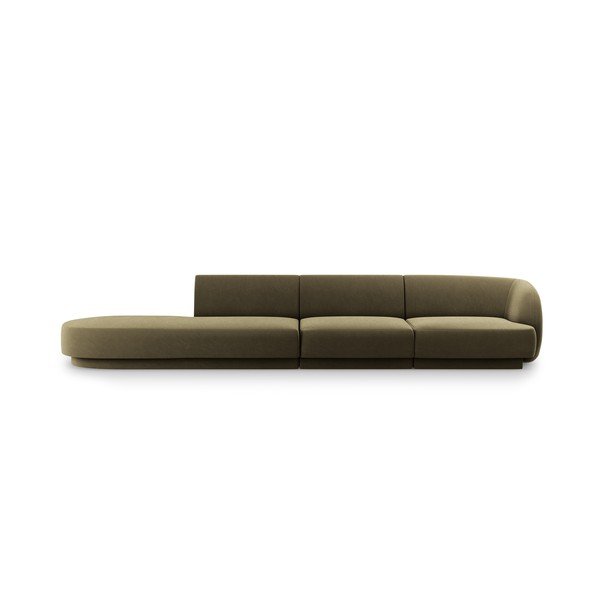 Canapea verde cu tapițerie din catifea 302 cm Miley – Micadoni Home