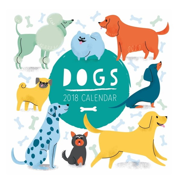 Calendar perete pentru anul 2018 Portico Designs Dogs