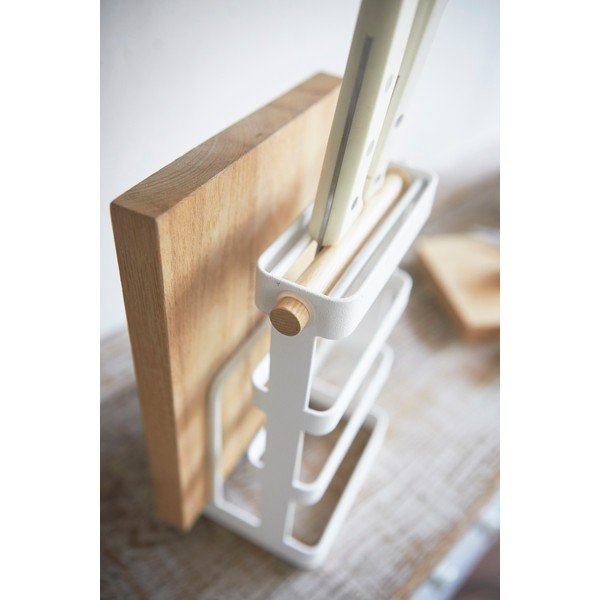 Suport pentru cuțite și tocătoare YAMAZAKI Tosca, alb-image-4