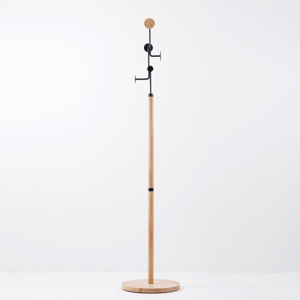 Cuier din lemn masiv de stejar cu detalii negre Gazzda Hook-image-2