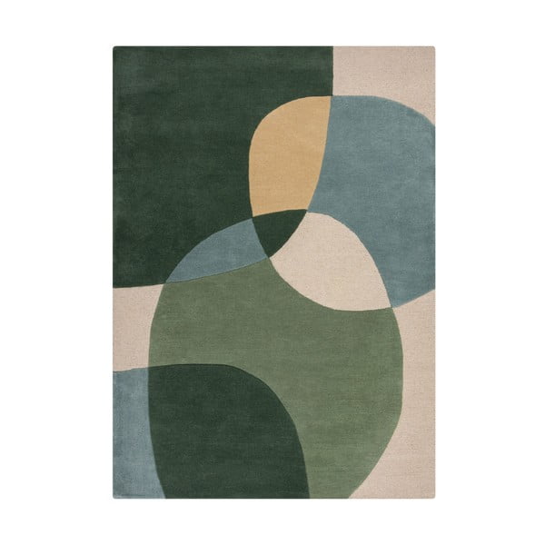 Covor verde țesut manual din lână 160x230 cm Glow Green & Blue – Flair Rugs