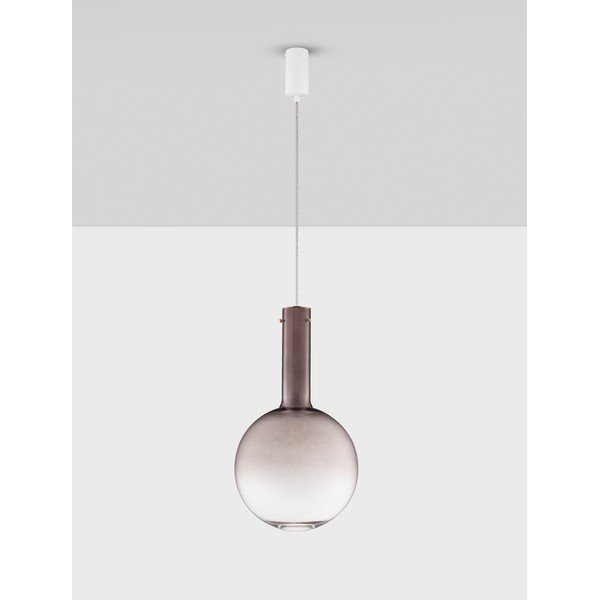 Lustră maro LED cu intensitate reglabilă din sticlă ø 30 cm Nostos – Nova Luce-image-4