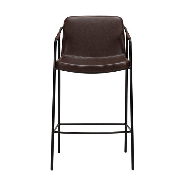 Scaun bar cu husă din piele artificială DAN-FORM Denmark Boto, maro închis, înălțime 95 cm-image-1