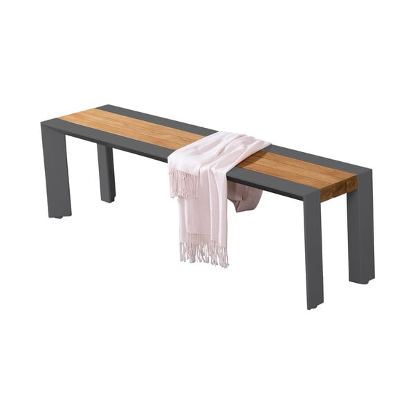 Bancă de grădină gri închis/maro din metal Silea – Garden Pleasure