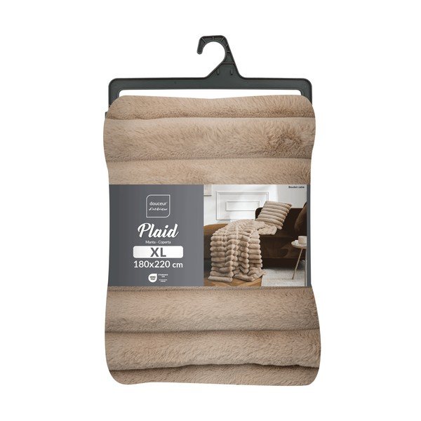 Pătură maro deschis din micropluș/cocolino 180x220 cm Boudoir – douceur d'intérieur-image-4