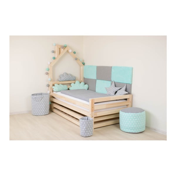 Set 4 extensii pentru picioare de lemn de pin pentru patul Benlemi, înălțime 20 cm, alb-image-4