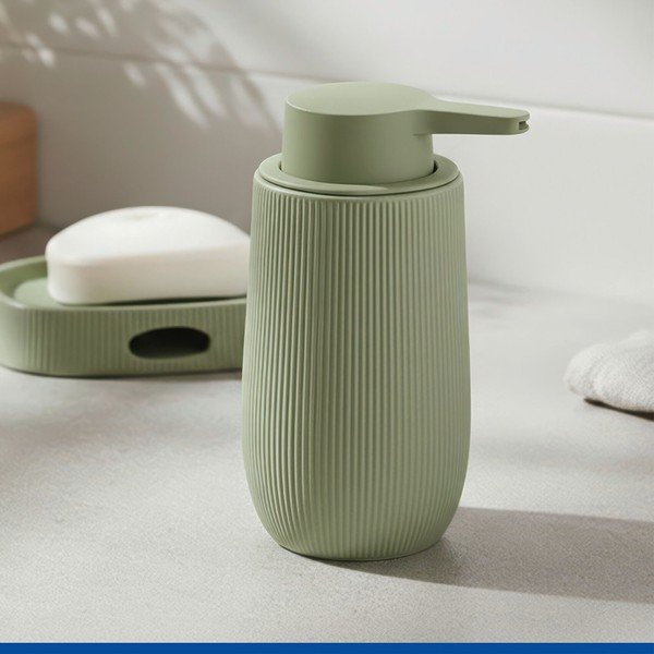 Dozator de săpun lichid verde din plastic 400 ml Fablo – Wenko-image-1