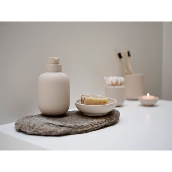 Organizator de baie bej, pentru dischete demachiante, din gresie ceramică Sensu – Zone-image-1