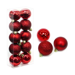 Set 10 globuri roșii de Crăciun Navidad Casa Selección,  ø 5 cm