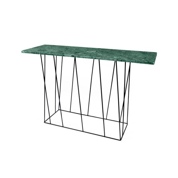 Consolă TemaHome Helix din marmură cu picioare negre, verde-image-1