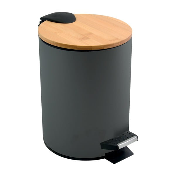 Coș de gunoi gri închis cu pedală din oțel 3 l   Adonis – Spirella