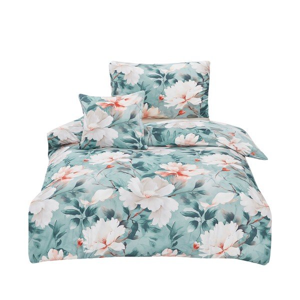 Lenjerie de pat turcoaz din microsatin pentru pat de o persoană cu 3 piese 140x200 cm Selma – My House