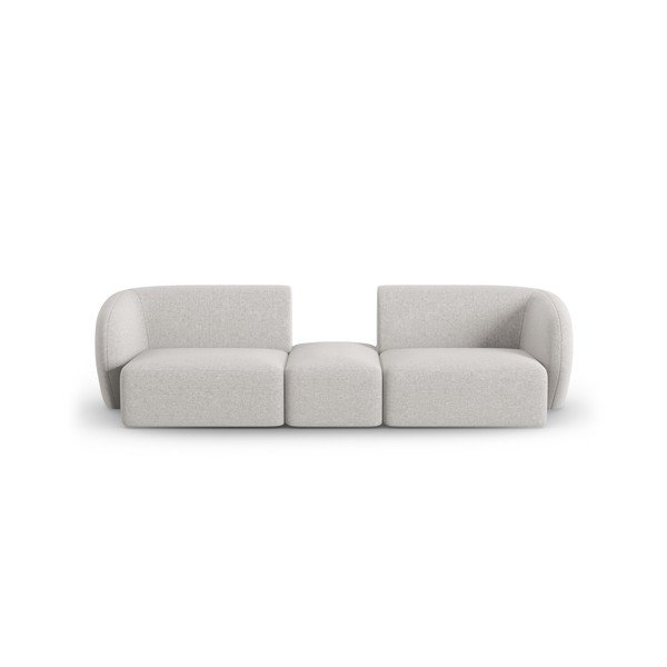 Canapea gri deschis cu tapițerie din chenille 246 cm Paolo – Milo Casa