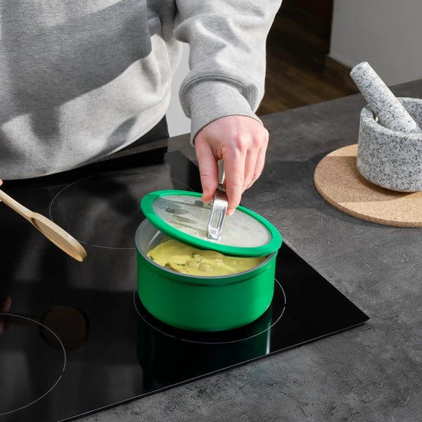 Oală cu capac/cu suprafață ceramică 1,3 l adecvată pentru plita cu inducție Meda 3.0 – FABINI-image-1