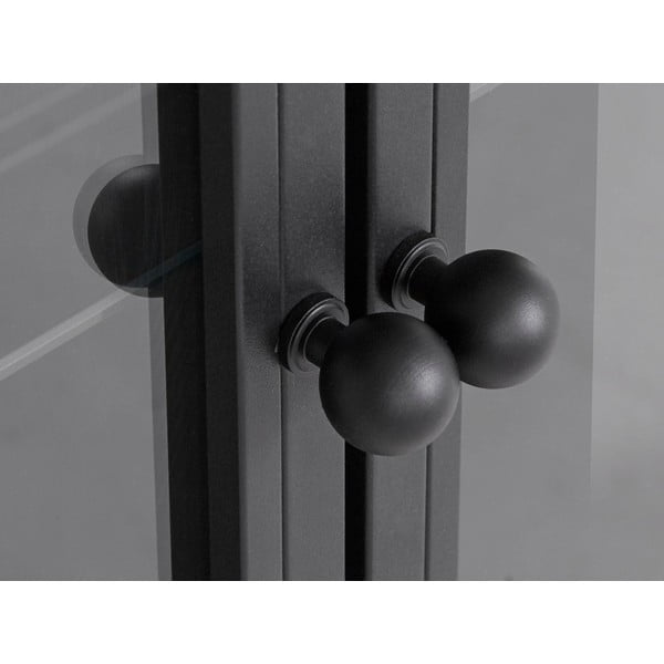 Vitrină cu două uși Støraa Alva, înălțime 140 cm, negru-image-1