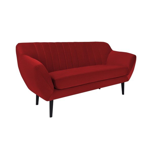 Canapea cu tapițerie din catifea Mazzini Sofas Toscane, 158 cm, roșu-image-2