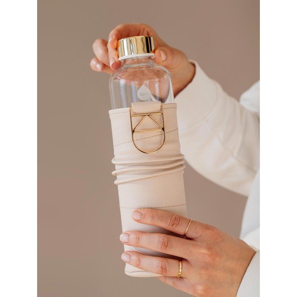 Sticlă din sticlă borosilicată cu husă din piele artificială Equa Mismatch, 750 ml, bej-image-4