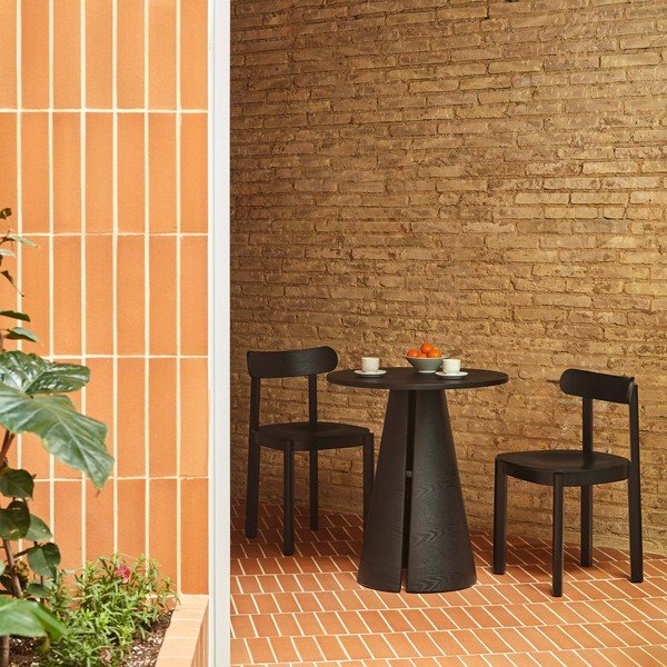 Scaun de dining negru cu aspect de lemn de frasin Nara – Teulat-image-1