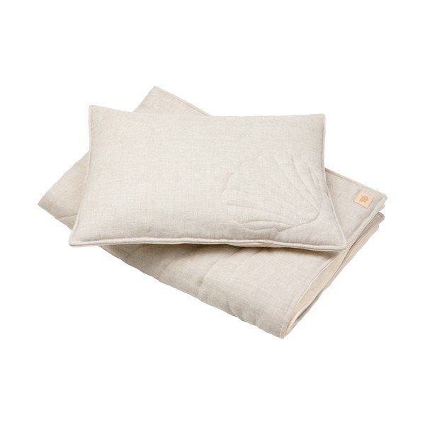 Set de pătuț din bumbac și in bej Sand - Moi Mili-image-1