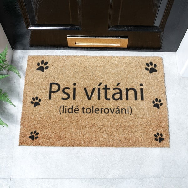 Covoraș de intrare din fibre de nucă de cocos 40x60 cm Psi vítáni – Artsy Doormats-image-2