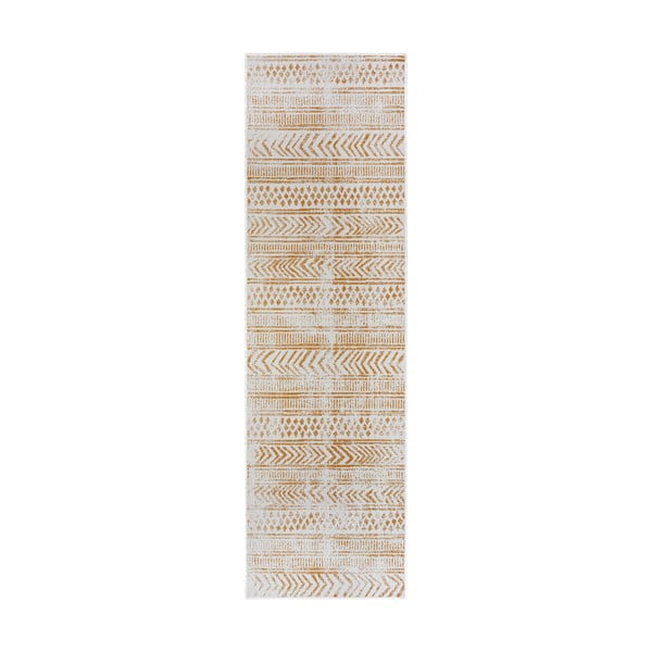 Covor de exterior galben ocru-alb 80x250 cm Biri – NORTHRUGS