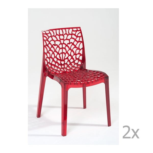 Set de 2 scaune Castagnetti Afrodite, roșu