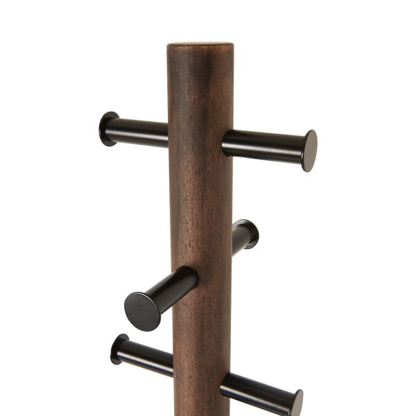 Cuier negru/în culoare naturală din lemn masiv de arbore de cauciuc Pillar – Umbra-image-4