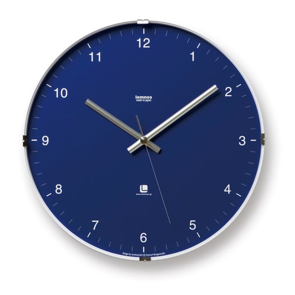 Ceas de perete Lemnos Clock North, ⌀ 32 cm, albastru 