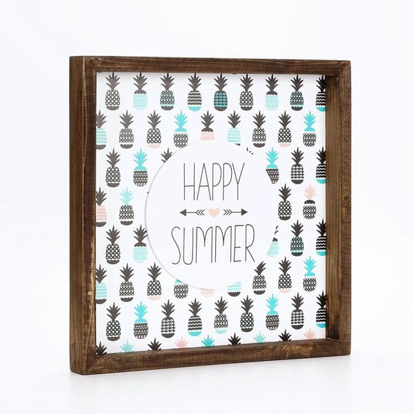 Imagine din plastic înrămată Dekorjinal Pouff Happy Summer, 33 x 33 cm