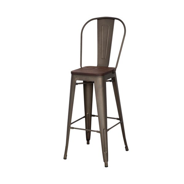 Set 2 scaune bar Mauro Ferretti Detroit, înălțime 115 cm, negru-image-3