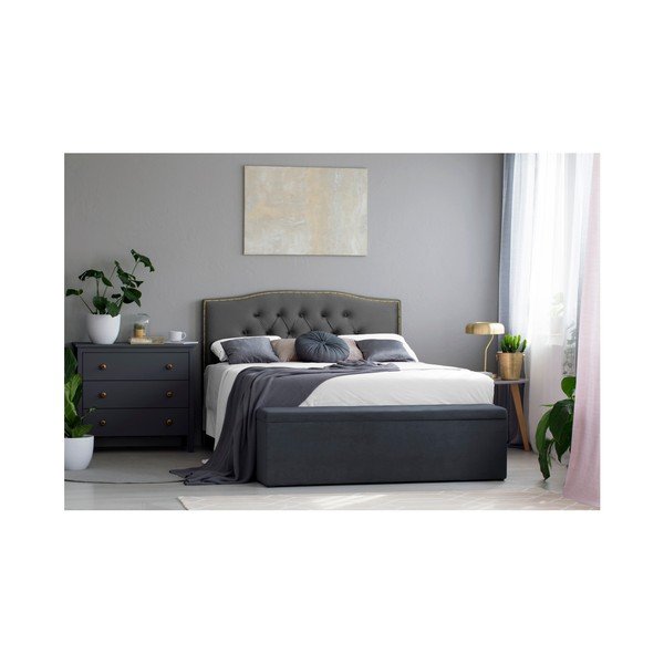 Tăblie pentru pat Mazzini Sofas Cloves, 140 x 120 cm, gri - argintiu-image-2