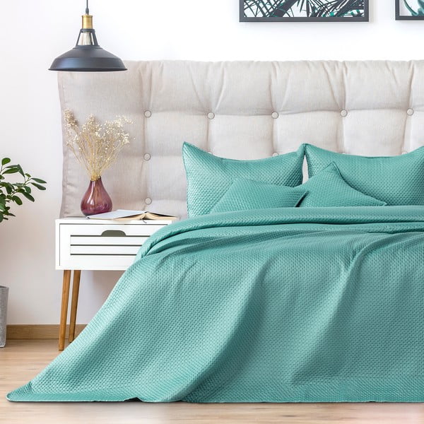 Cuvertură pentru pat de o persoană DecoKing Carmen, 210 x 170 cm, verde deschis