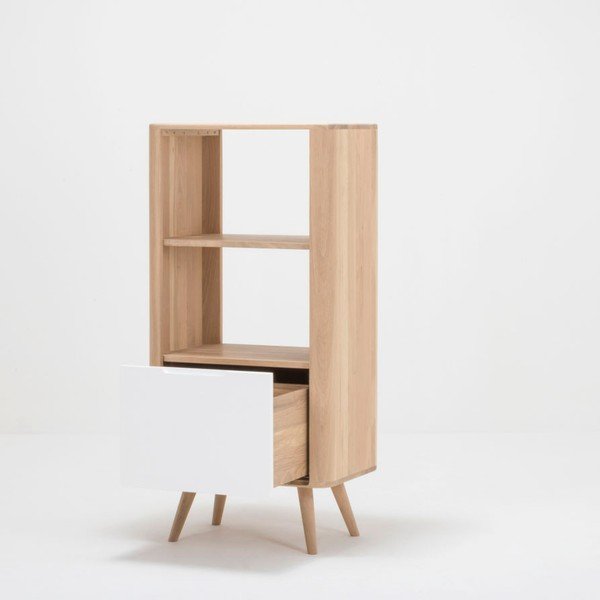 Bibliotecă din lemn de stejar Gazzda Ena, 60 x 42 x 125 cm-image-1
