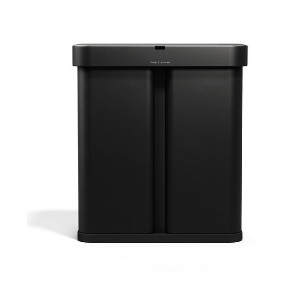 Coș de gunoi negru pentru reciclare/cu senzori de deschidere 34+24 l din oțel Dual Sensor – simplehuman-image-2