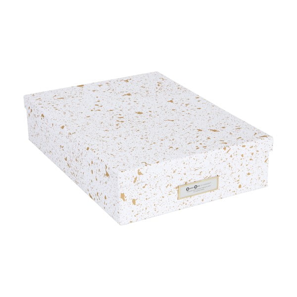 Cutie de depozitare Bigso Box of Sweden Oskar, auriu-alb