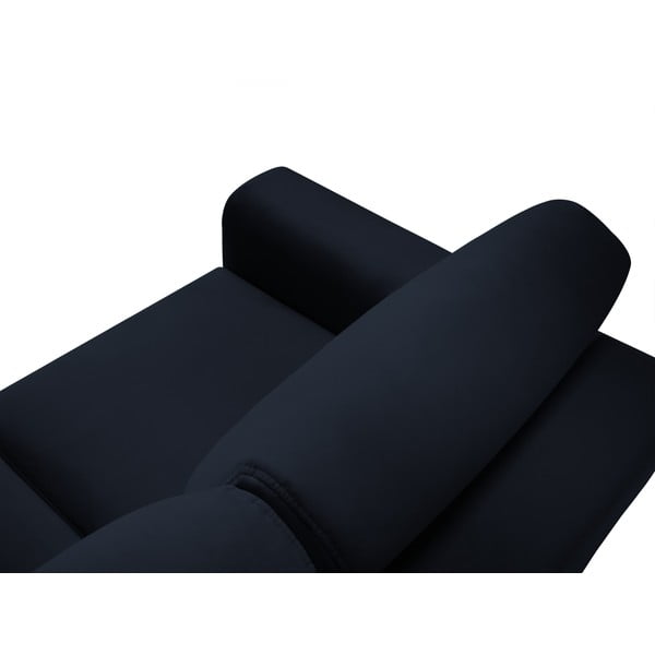 Colțar albastru închis extensibil, cu spațiu de depozitare cu tapițerie din catifea Kyoto – Cosmopolitan Design-image-4
