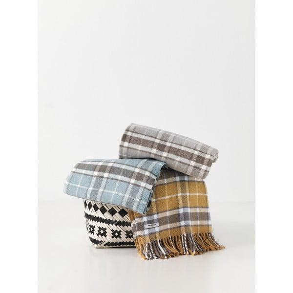 Pled din amestec de bumbac Euromant Texas, 140 x 180 cm, albastru-image-1