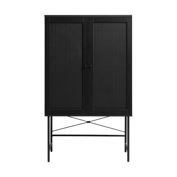 Dulap negru cu aspect de lemn de stejar 80x135 cm Pensacola – Unique Furniture