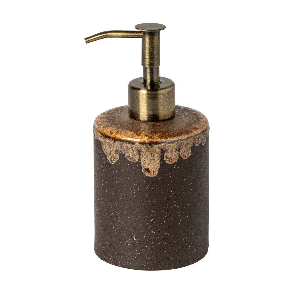 Dozator de săpun lichid maro din gresie ceramică Poterie Bath – Casafina