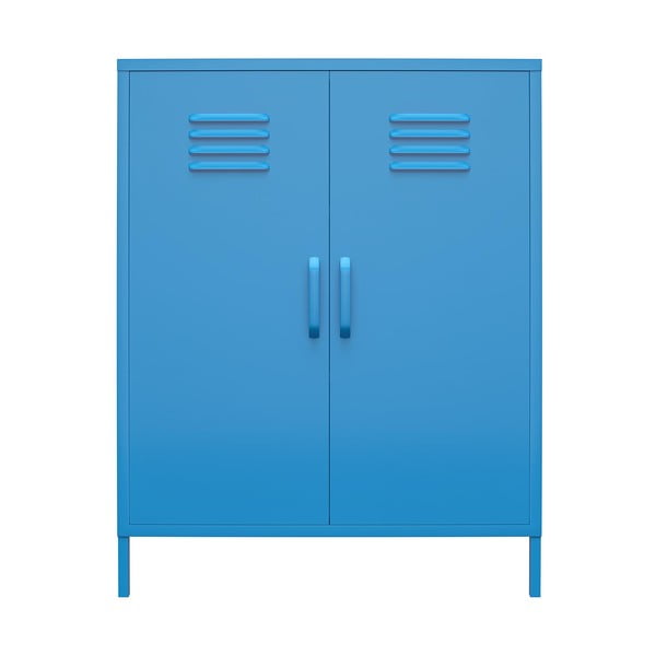 Dulap metalic albastru Novogratz Cache, 80 x 102 cm