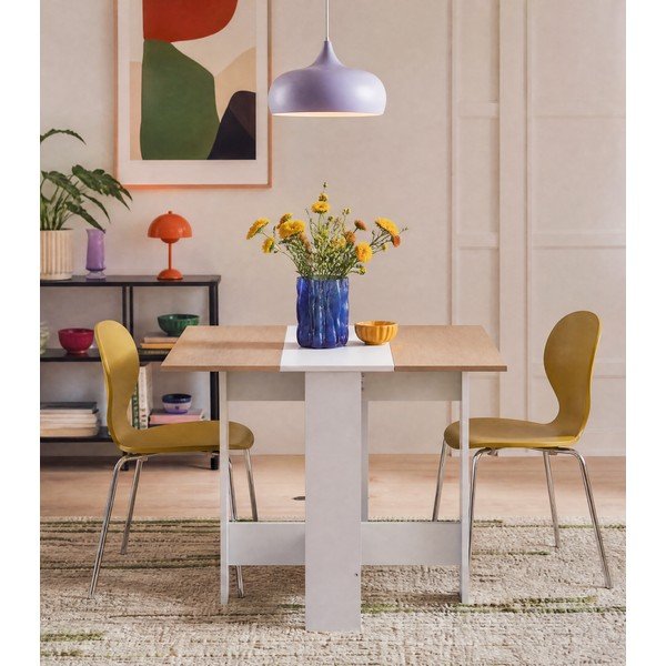 Masă de dining extensibilă cu blat cu aspect de lemn de stejar 76x28 cm Papillon – TemaHome-image-1