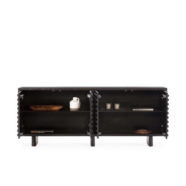 Comodă neagră din lemn de mango 200x80x40 cm Inaya – MOME-image-4