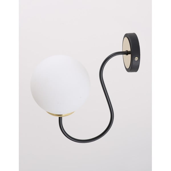 Aplică de perete neagră-albă ø 15 cm Oslo – Squid Lighting-image-1