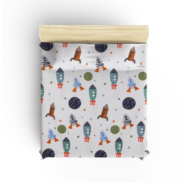 Cuvertură pentru copii albă din bumbac 140x200 cm Spacex – Mijolnir