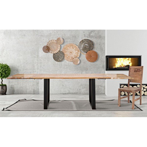 Masă de dining extensibilă cu blat din lemn de mango cu blat suplimentar 90x180 cm Edge – Mauro Ferretti-image-1