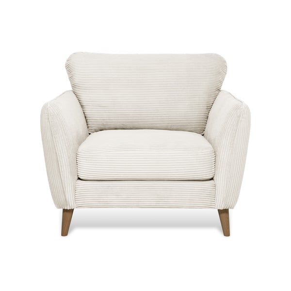 Fotoliu alb cu tapițerie din catifea reiată Paris – Scandic-image-2