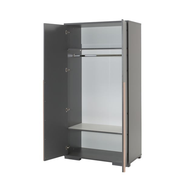 Șifonier de copii gri închis 98x195 cm London – Vipack-image-2