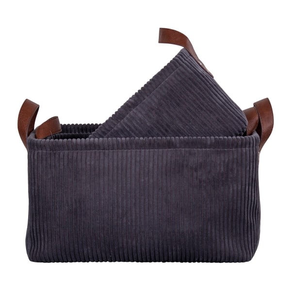 Set de 3 coșuri de depozitare House Nordic Augusta, gri-image-2