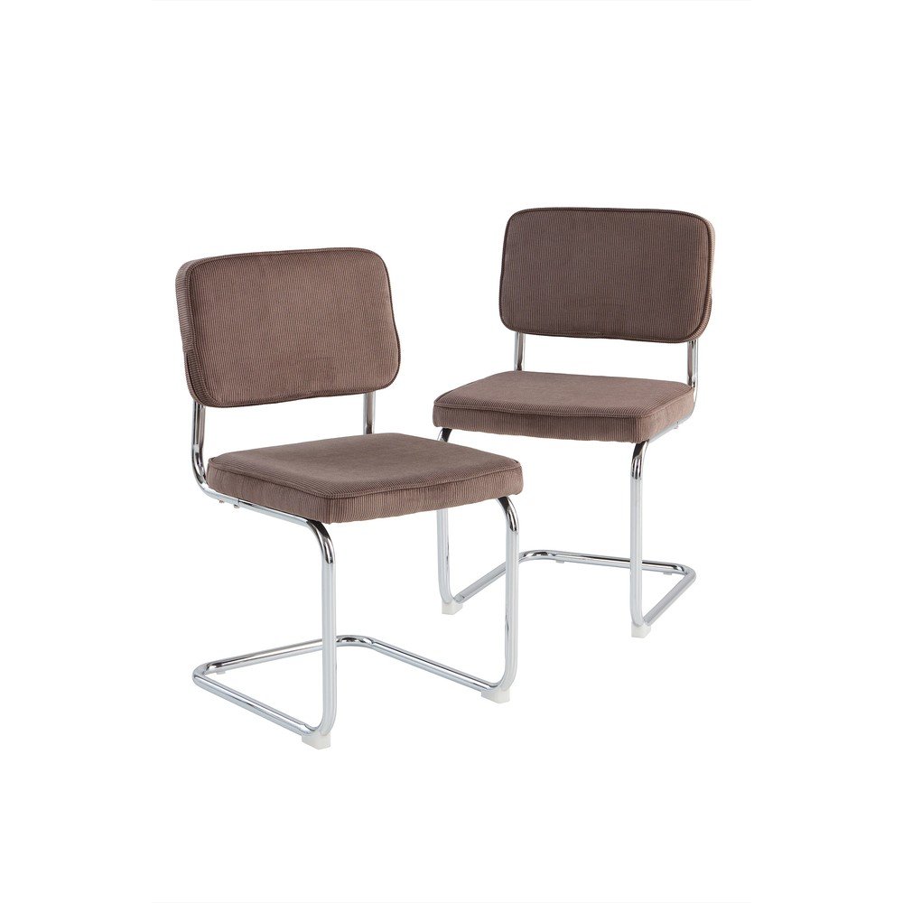 Scaune de dining maro balansoar 2 buc. din metal Hjo – Jotex