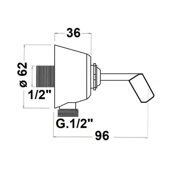 Componentă de conectare pentru duș argintiu-lucios din alamă ø 6 cm – Sapho-image-1